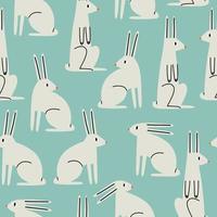 patroon met konijnen in vlak stijl. hand- getrokken vector illustratie.