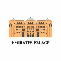 emiratenpaleis in abu dhabi, verenigde arabische emiraten. het is de perfecte bestemming met een ongerept privéstrand en een jachthaven. een van de duurste hotels. vector vlakke afbeelding