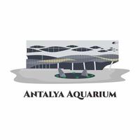 antalya aquarium, turkije. een van de grootste aquariumcomplexen ter wereld. geweldige plek om te bezoeken voor vakantie. je kunt genieten van het kijken naar elk soort dier daar. toeristische attractie in Turkije vector