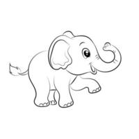 olifant kleur bladzijde voor kinderen hand- getrokken olifant schets illustratie vector