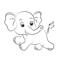 olifant kleur bladzijde voor kinderen hand- getrokken olifant schets illustratie vector