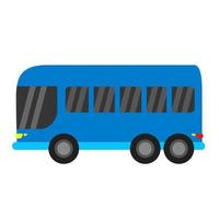 blauw kleur bus illustratie in vlak stijl voor kinderen boek. vector