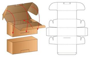 doos verpakking gestanst sjabloonontwerp. 3D-model vector