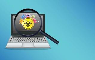 laptop besmet door viruscomputer vector