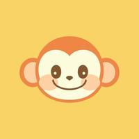 schattig aap chibi mascotte vector tekenfilm stijl