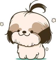 schattig hond puppy chibi mascotte vector tekenfilm stijl