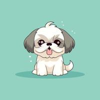 schattig hond puppy chibi mascotte vector tekenfilm stijl