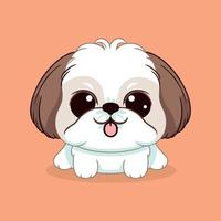 schattig hond puppy chibi mascotte vector tekenfilm stijl