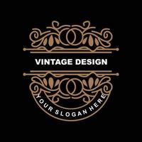 retro wijnoogst ontwerp, luxueus minimalistische vector ornament logo, met mandala en batik stijl, Product merk illustratie, uitnodiging, banier, mode