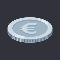 euro munt zilver geld vector