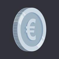 euro munt zilver geld vector