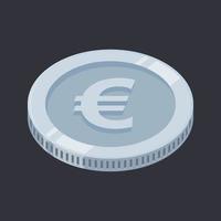euro munt zilver geld vector