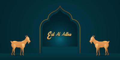 eid al adha mubarak de viering van moslim gemeenschap festival achtergrond ontwerp.vector illustratie vector