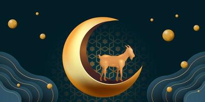 eid al adha mubarak de viering van moslim gemeenschap festival achtergrond ontwerp.vector illustratie vector