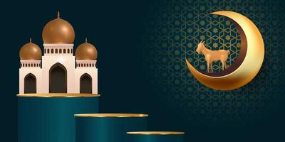 eid al adha mubarak de viering van moslim gemeenschap festival achtergrond ontwerp.vector illustratie vector