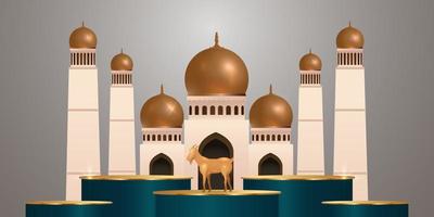 eid al adha mubarak de viering van moslim gemeenschap festival achtergrond ontwerp.vector illustratie vector