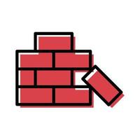 rood bakstenen muur bouw icoon vector illustratie