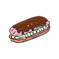 hand- getrokken vector illustratie, cakes en gebakjes, schetsen in tekening stijl.