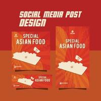 sociaal media voedsel post vector