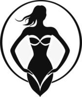 logo van meisje in bikini vector