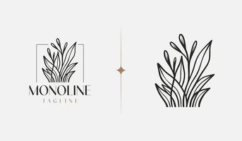 blad bloem boom monolijn. universeel creatief premie symbool. vector teken icoon logo sjabloon. vector illustratie