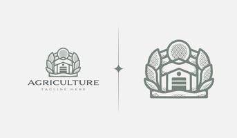 landbouw boerderij monolijn. universeel creatief premie symbool. vector teken icoon logo sjabloon. vector illustratie