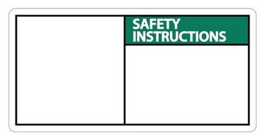 symbool veiligheidsinstructies teken label op witte achtergrond vector