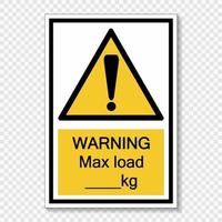 symbool waarschuwing max belasting kg teken vector