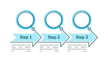 blauwe cirkels stappen vector infographic sjabloon