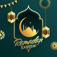 Islamitisch heilig maand van Ramadan kareem of Ramazan kareem concept. vector