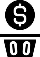 verspilling geld zwart glyph icoon. uitgeven contant geld wanneer winkelen. impulsief klant. financieel beslissingen. te hoge uitgaven. silhouet symbool Aan wit ruimte. solide pictogram. vector geïsoleerd illustratie