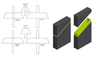 doos verpakking gestanst sjabloonontwerp. 3D-model vector