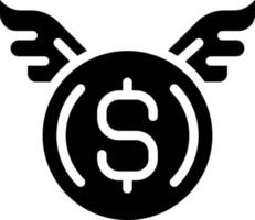 doneren geld zwart glyph icoon. uitgeven contant geld. liefdadigheid organisatie. onkosten in bedrijf. liefdadigheid bijdrage. silhouet symbool Aan wit ruimte. solide pictogram. vector geïsoleerd illustratie