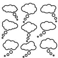 wolk toespraak bubbels vector pictogrammen. verzameling. wolk toespraak bubbels vector illustratie set.