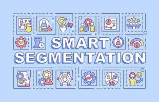 slim segmentatie woord concepten blauw spandoek. verdelen klanten in groep. infographics met bewerkbare pictogrammen Aan kleur achtergrond. geïsoleerd typografie. vector illustratie met tekst