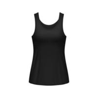 vrouw zwart mouwloos tank top voorkant visie, vector