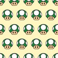 patroon groen paddestoel van super Mario pixel kunst vector illustratie.