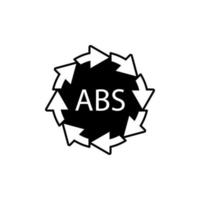 plastic recycle symbool abs 9 vector pictogram. plastic recyclingcode abs.