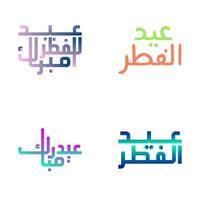 chique eid mubarak belettering verzameling in Arabisch script vector