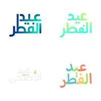 hedendaags eid mubarak ontwerp met modern schoonschrift vector