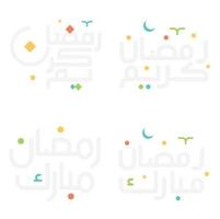 Ramadan kareem vector illustratie met Arabisch schoonschrift voor heilig maand van vasten.