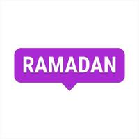 Ramadan kareem Purper vector uitroepen banier met maan en Arabisch typografie