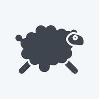 icoon schapen. verwant naar eid al adha symbool. glyph stijl. gemakkelijk ontwerp bewerkbaar. gemakkelijk illustratie vector