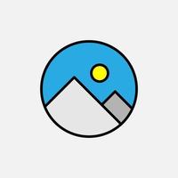 berg logo icoon vlak ontwerp vector