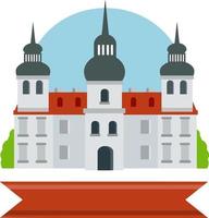 gebouw in barok stijl. huis van kloosterlijk bestellen. Tsjechisch toerist attractie in kutna hoera. historisch centrum. vlak tekenfilm vector
