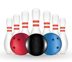 bowlen en bowlen pinnen vector