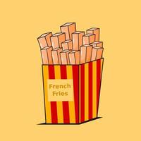 Franse frietjes illustratie vector
