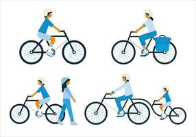 fiets vlak ontwerp vector illustraties