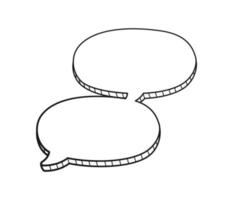 grappig toespraak bubbel 3d tekening schets. meerdere gesprek dialoog sjabloon vector illustratie