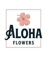 aloha bloemen aloha stranden logo t-shirt ontwerp vector